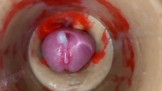 Camera deep inside tight pussy captures huge cum with no holds barred 4k